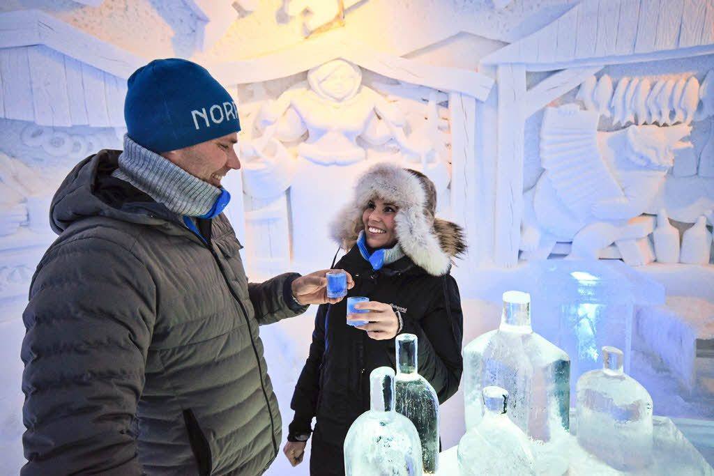 Drink in the icebar at Kirkenes Snowhotel by Kirkenes Snowhotel