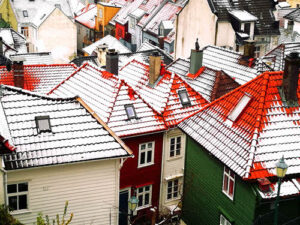 Colorful Houses In Bergen By F.Schwarzlmueller, Fjord Travel