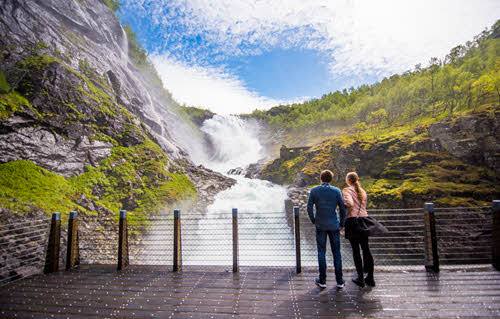 Waterfall along the Flam railway by Sverre Hjornevik, Flam AS