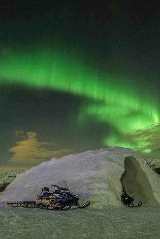 Northern lights at the Snow hotel. Photo by Kirkenes Snow hotel