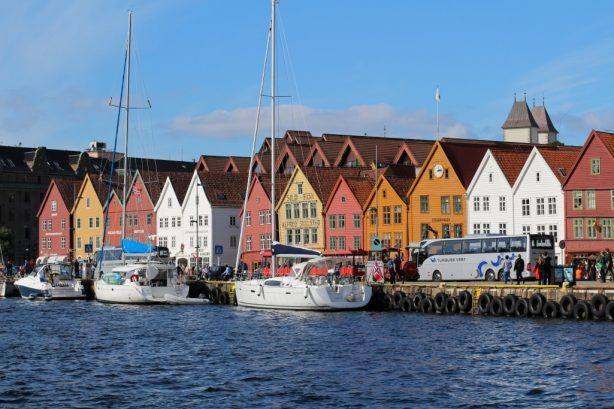 The UNESCO Bryggen wharf Bergen. Photo by Rita de Lange, Fjord Travel Norway