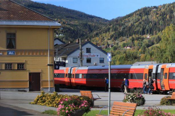 The Bergen rail line at Gol station. Photo by Rita de Lange, Fjord Travel Norway