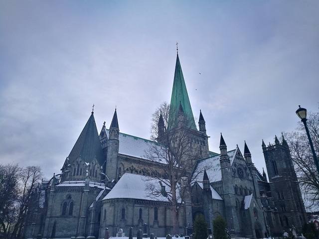 Nidaros Cathedral in winter by F. Schwarzlmueller, Fjord Travel Norway