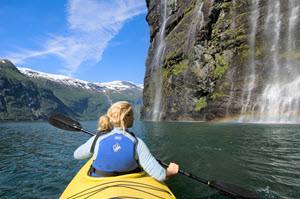 Kayaing on Geirangerfjord by Terje Rakke, Nordic Life,Visit Norway