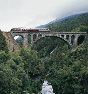 Rauma Line in Romsdal valley by Johan Berge, NSB