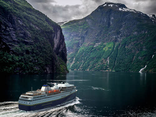 Sustainable cruise In Geirangerfjord by Havila Voyages