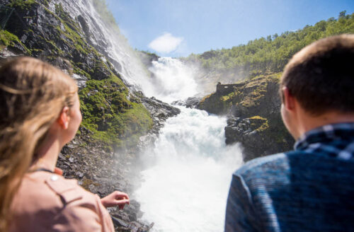 Waterfall In Flam Valley By Sverre Hjornevik, Flam AS
