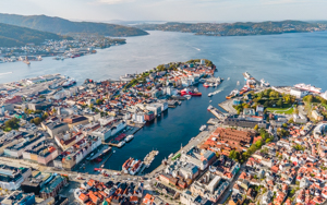 View of Bergen Harbour and Nordnes by Bob Andre Engelsen
